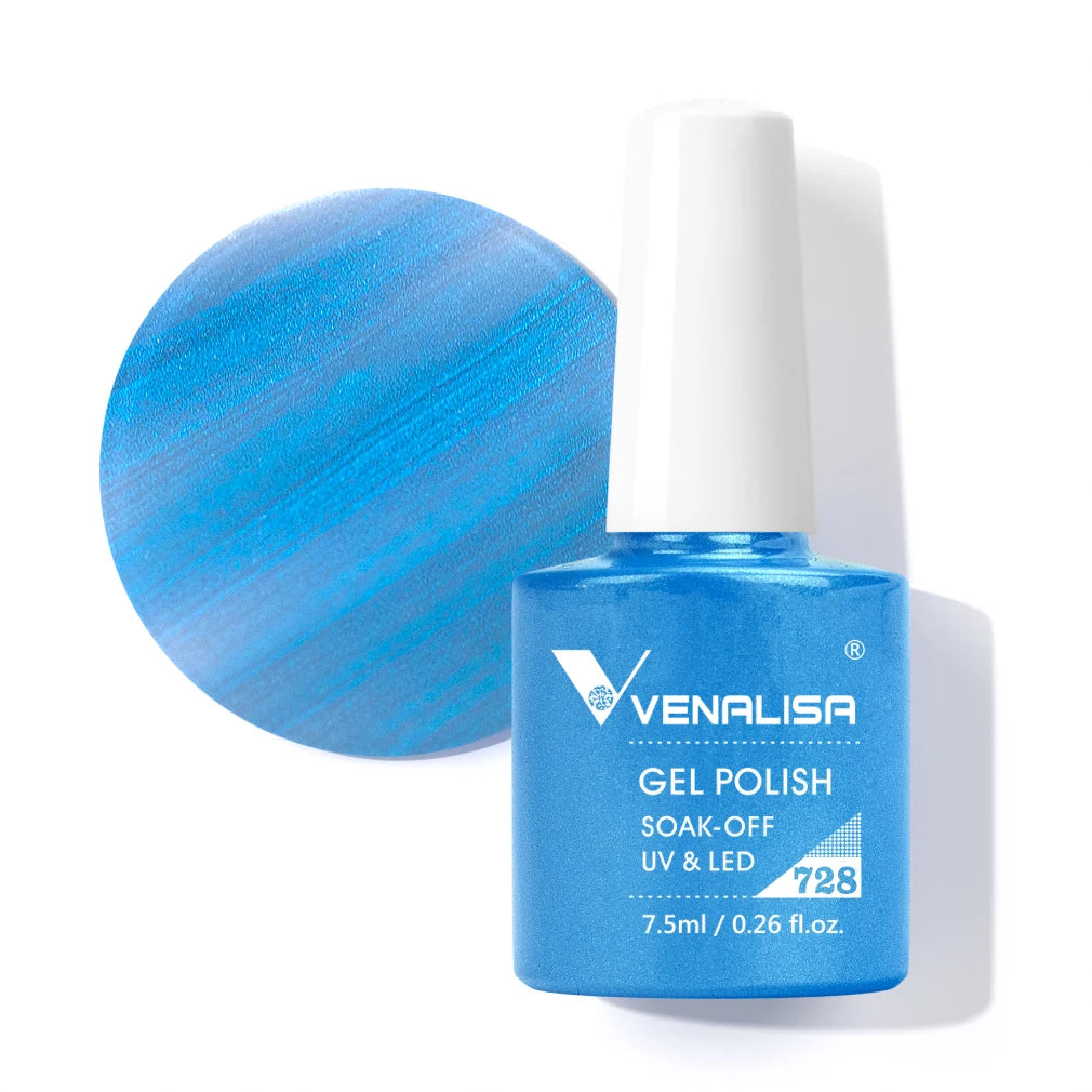 Venalisa Gel Nail Polish 7.5ml White Cap Glass Nail Gel Polish NoWipe Top Soak Off UV LED Nail Lacquer Glitter Color Gel
