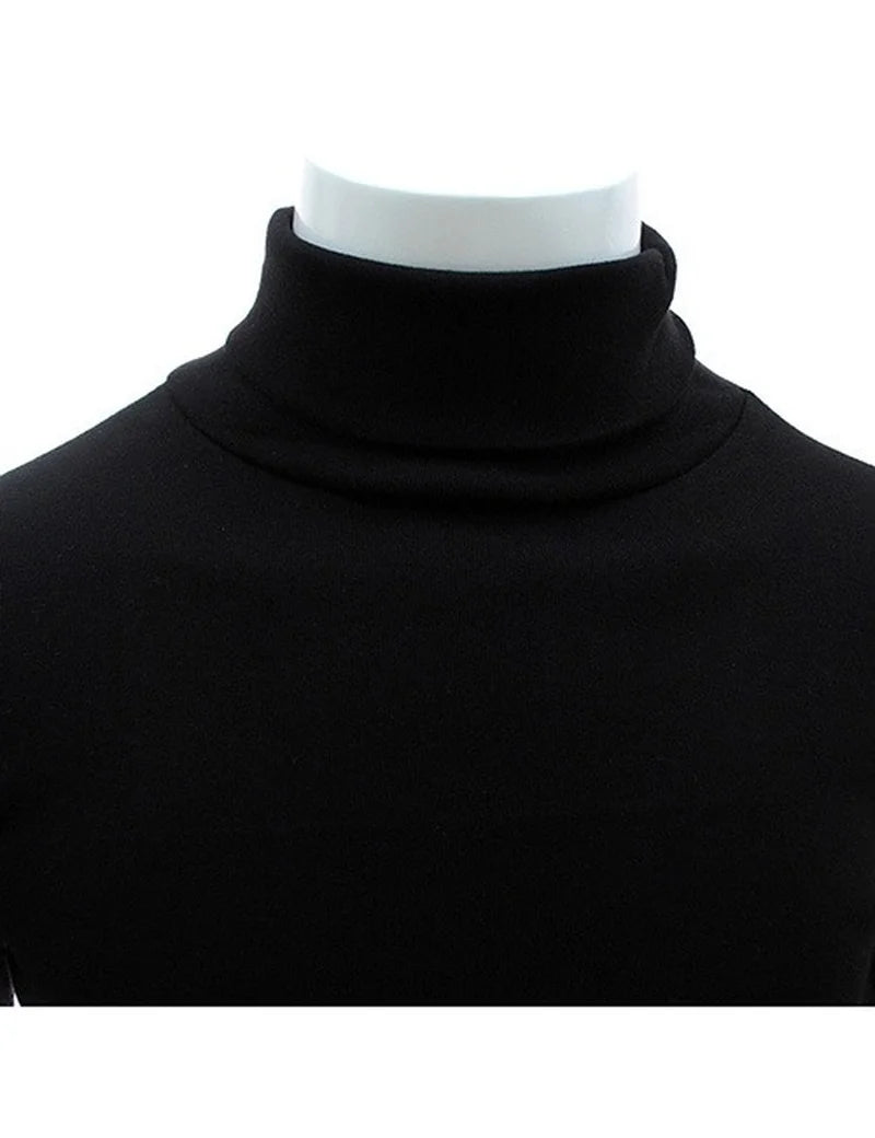 Spring Autumn Thin Men Pullovers Sweaters Turtleneck Knitted Sweater for Men Warm Clothing Male Sweaters Full Black White Tops