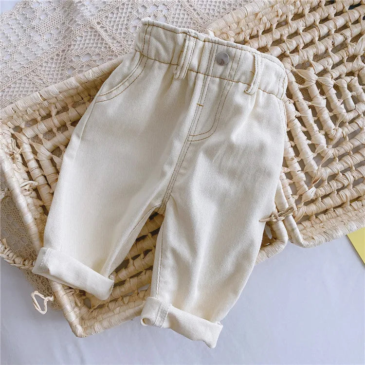 New Children's Girls Boys Jeans Casual High Waist Kids Pants Spring Autumn Baby Boy Girl Long Trousers Outwear Age For 9M-4Years
