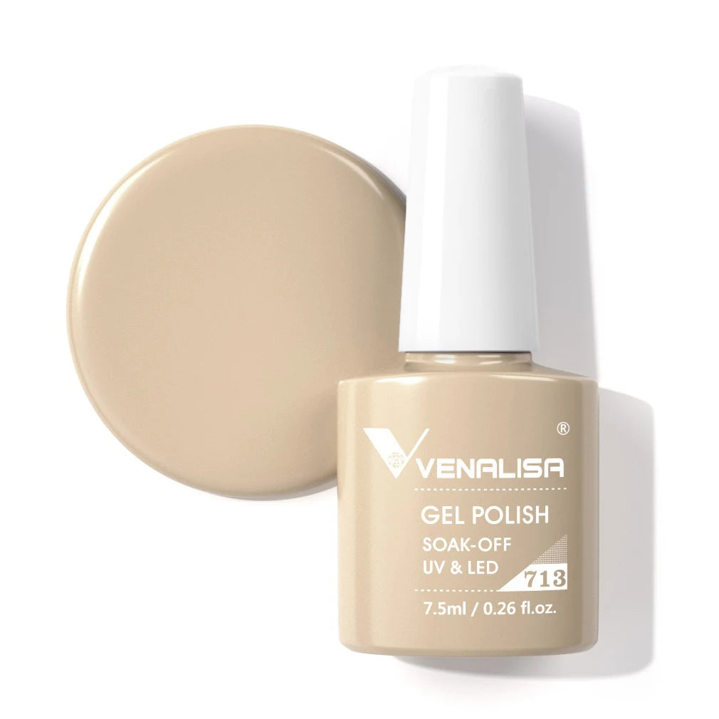 Venalisa Gel Nail Polish 7.5ml White Cap Glass Nail Gel Polish NoWipe Top Soak Off UV LED Nail Lacquer Glitter Color Gel