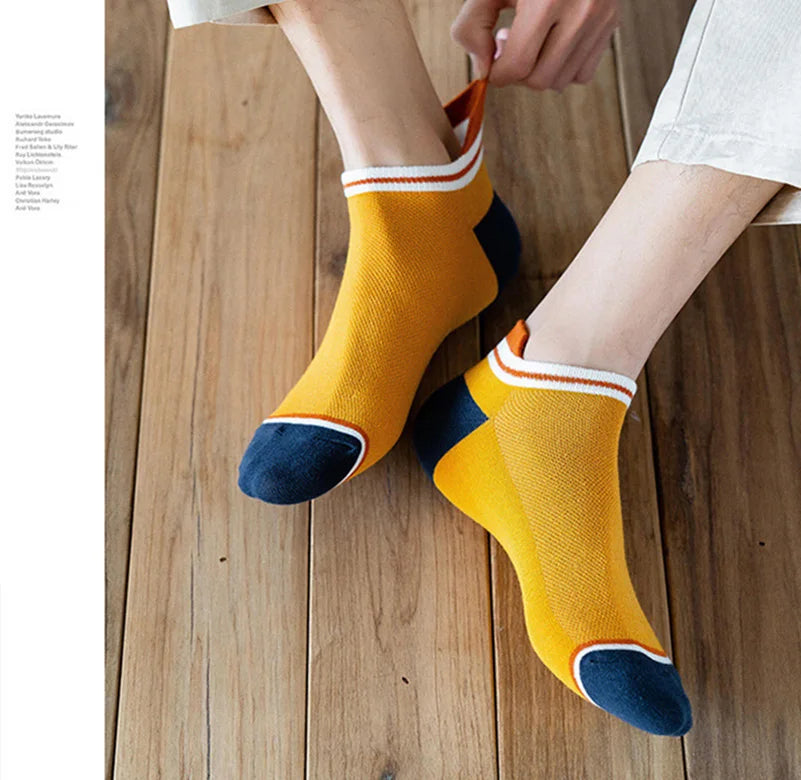 2 Pairs Mens Cotton Short Socks New Style Striped Sports Men Sock Soft Breathable Durable Spring Summer Male Ankle Socks for Boy