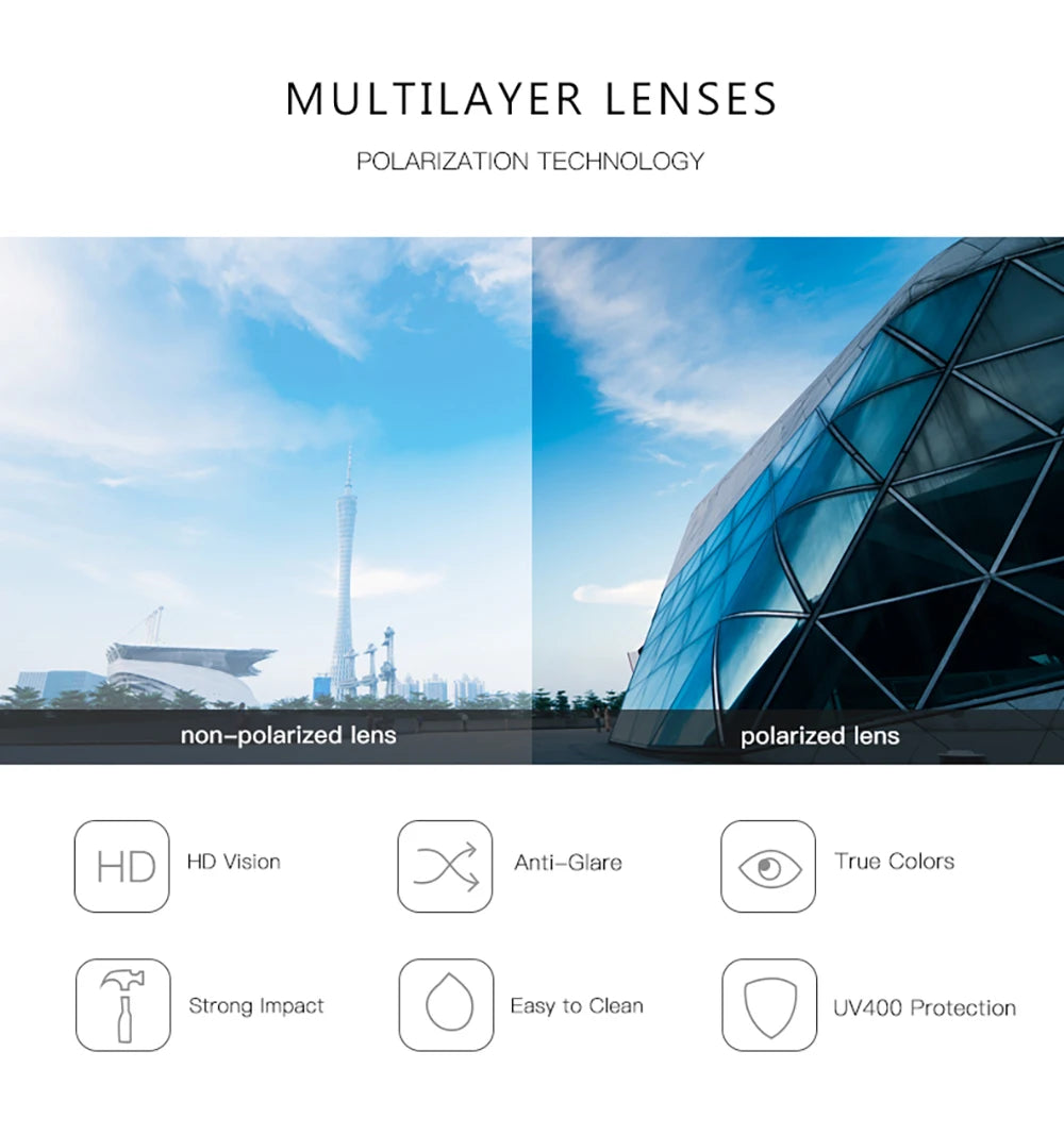 Men Polarized Sunglasses Mirror Eyeglasses Women Square Sport Sunglasses Male UV400 Driving Fishing Camping Sun Glasses Eyewear