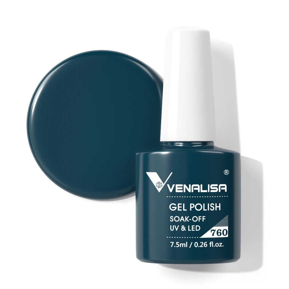Venalisa Gel Nail Polish 7.5ml White Cap Glass Nail Gel Polish NoWipe Top Soak Off UV LED Nail Lacquer Glitter Color Gel