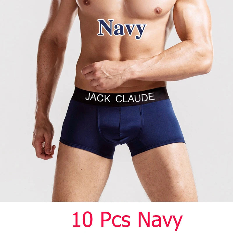 10 PCS Jack Claude Mens Underwear Boxers Brand Men Boxer Shorts Modal Sexy Cueca Boxer Men 10 pcs Underwear Male Underpants