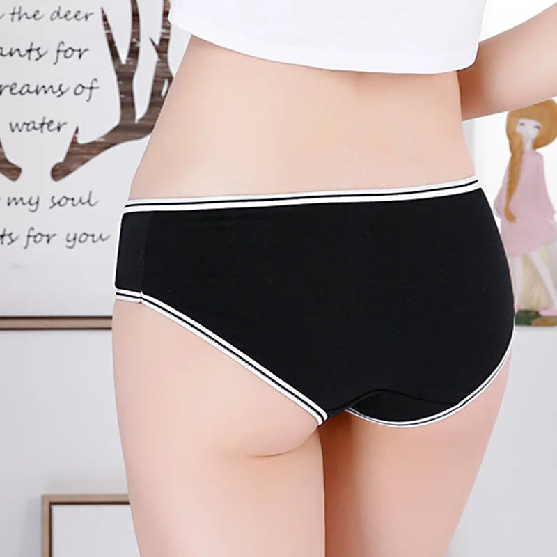 7PCS/Lot Women's Underwear Cute Cotton Panties Seamless Sexy Briefs For Girl Ladies Lingerie Cartoon Pantys Print Underpants