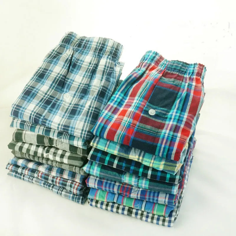 1pcs Mens Underwear Woven Boxer Hombre  Men Breathable Boxershorts Cotton Panties Male Gauze Shorts Plus Size