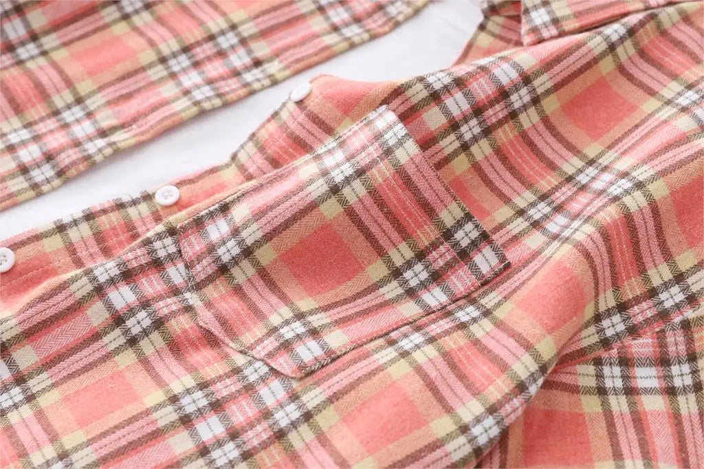 2025 New Fashion Loose Womens Plaid Shirt Fresh College Style Design Blouses And Tops Long Sleeve Casual Female Checked Clothes