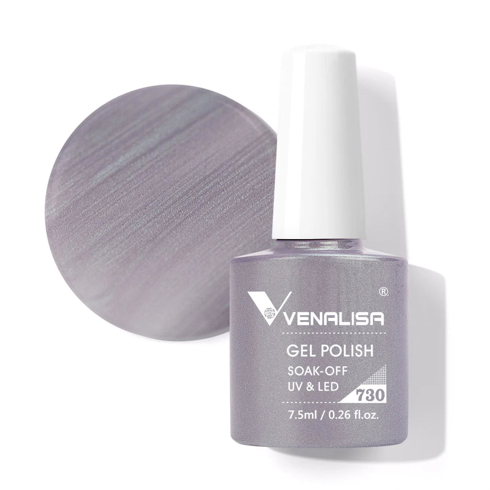 Venalisa Gel Nail Polish 7.5ml White Cap Glass Nail Gel Polish NoWipe Top Soak Off UV LED Nail Lacquer Glitter Color Gel