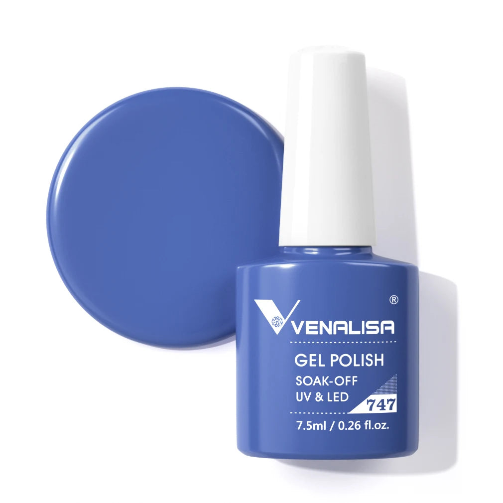 Venalisa Gel Nail Polish 7.5ml White Cap Glass Nail Gel Polish NoWipe Top Soak Off UV LED Nail Lacquer Glitter Color Gel