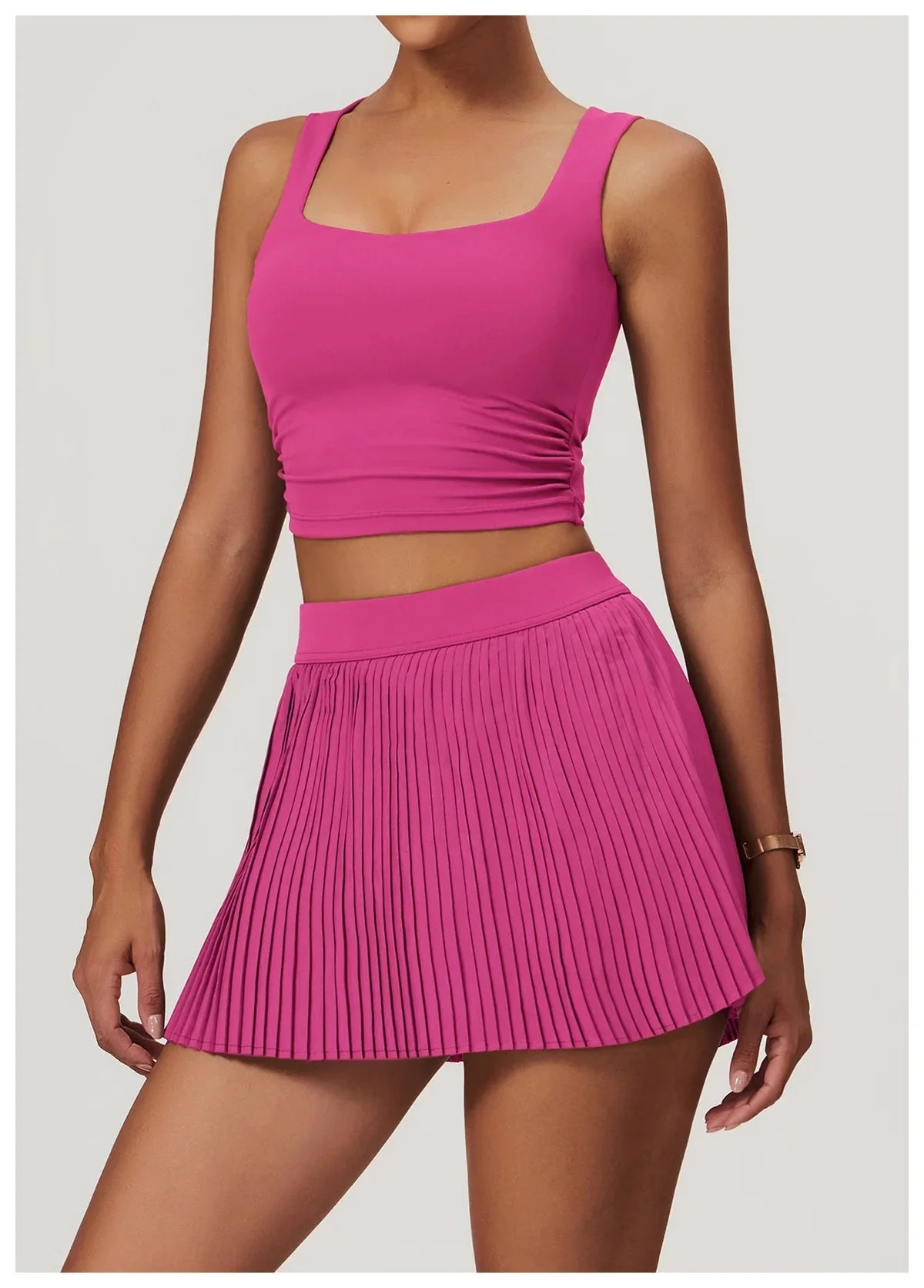 Two piece women's yoga sports skirt, hip hugging slimming, outdoor fitness tennis skirt, sun protection yoga skirt