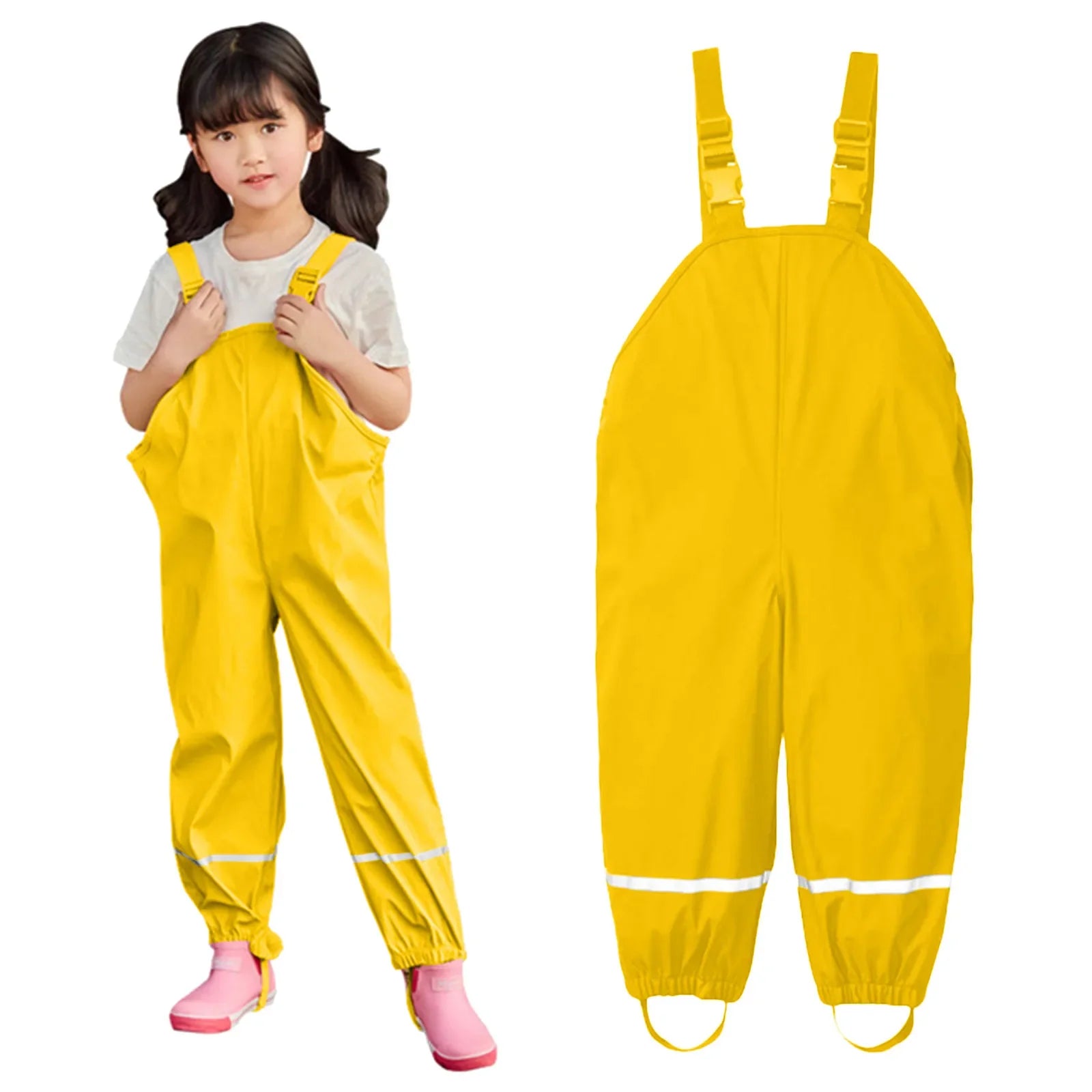 Children Waterproof Rain Pants Toddler Kids Boys Girls Rain Dungarees Windproof Waterproof Overalls Mud Jumpsuit Clothes штаны