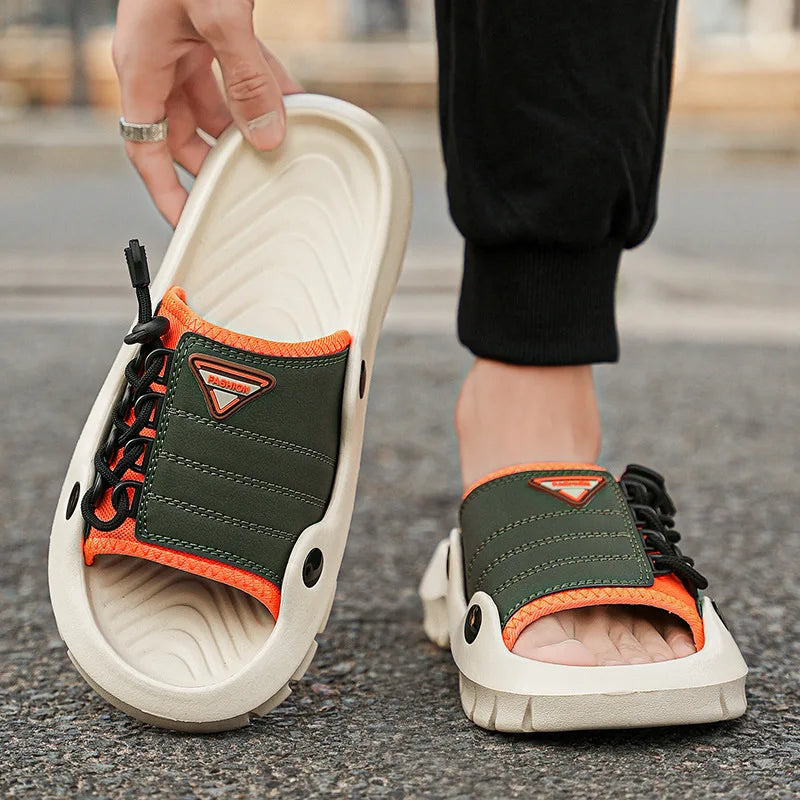 New Men's EVA Platform Massage Slippers Home Mute Anti-slip Slides Outdoor Beach Casual Sandal Shoes for Men Sandalias De Hombre