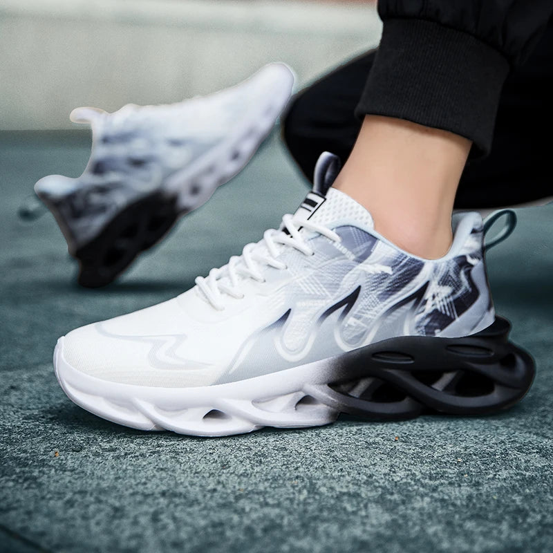 Running Shoes men Mesh Breathable Flat Cushioning Soft Comfortable Sneakers Outdoor Gym Trendy Casual Jogging Shoes for Men