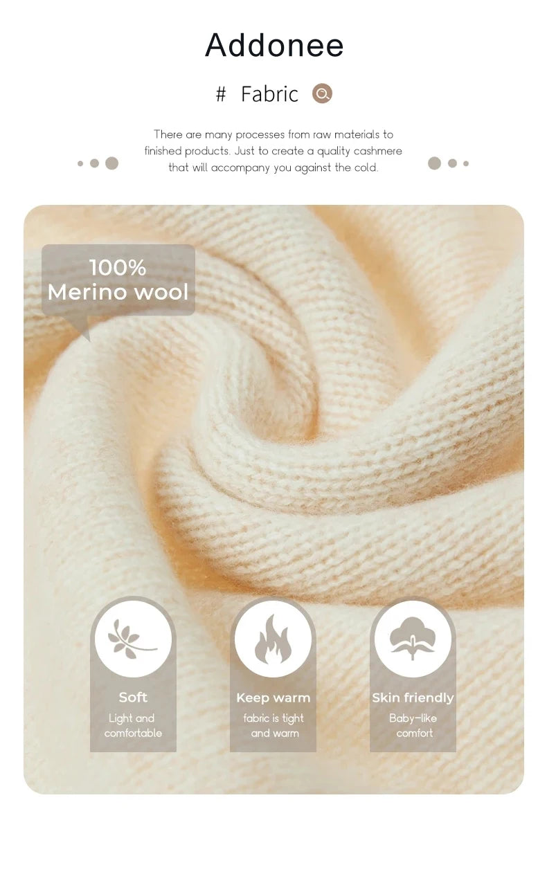 Thick Zipper Mock Neck Chic Elegant Soft Warm Striped Basic Comfort Women's  One-piece Dress 100% Merino Wool Exquisite Sweater