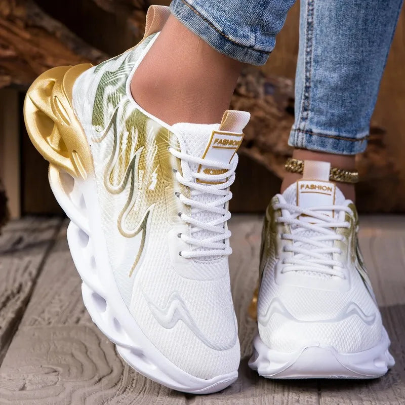 MAEDEF Women's Shoes Men Women Running Sports Shoes Lightweight Mesh Breathable Comfortable Flat Soft Tennis Shoe Sneakers Woman