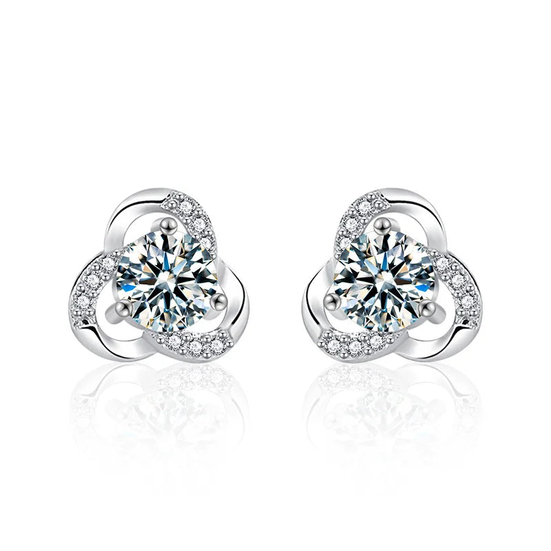 0.6ct D Color Moissanite Earring 925 Sterling Sliver Plated White Gold Hoop Earring for Women Wedding Party Jewelry