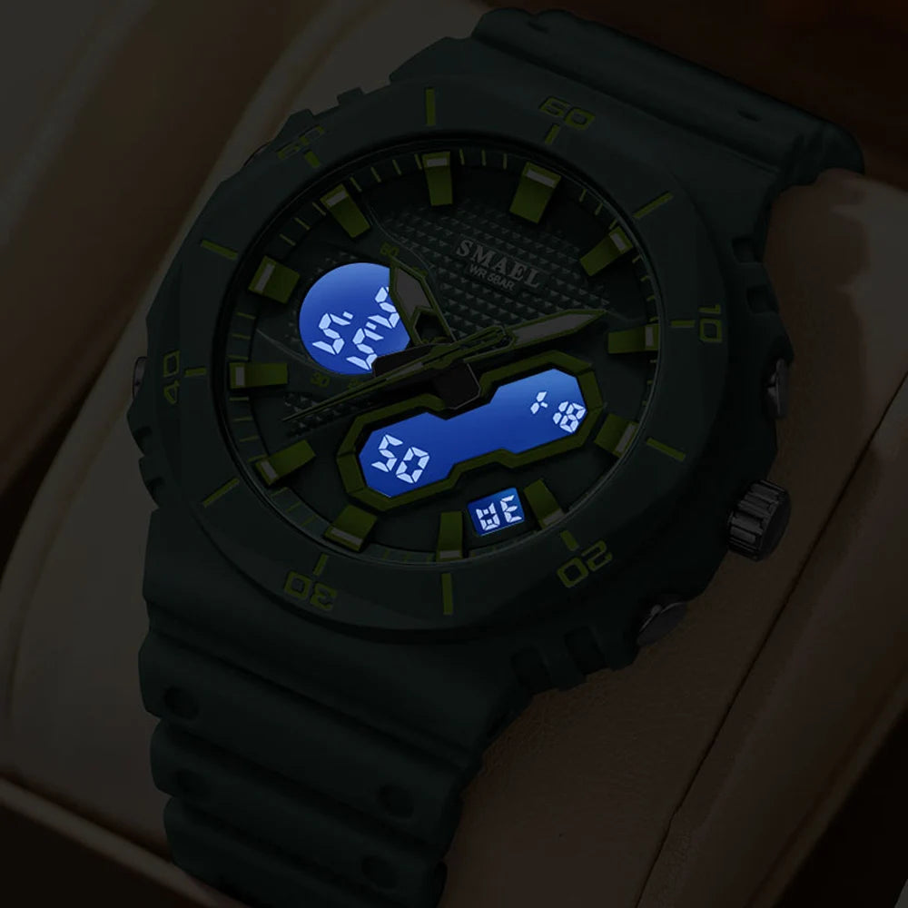 SMAEL Fashion Sport Watches for Unisex Top Brand Luxury Sports Chronograph Women Watch Waterproof Digital Quartz Wristwatch