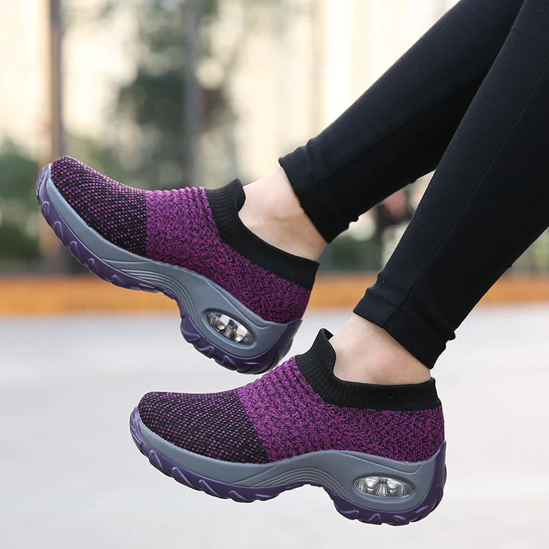 Fashion Women's Casual Sneakers Summer Comfort Mesh Running Shoes Breathable Cushion Black Sneakers for Women 2026 Student Shoes