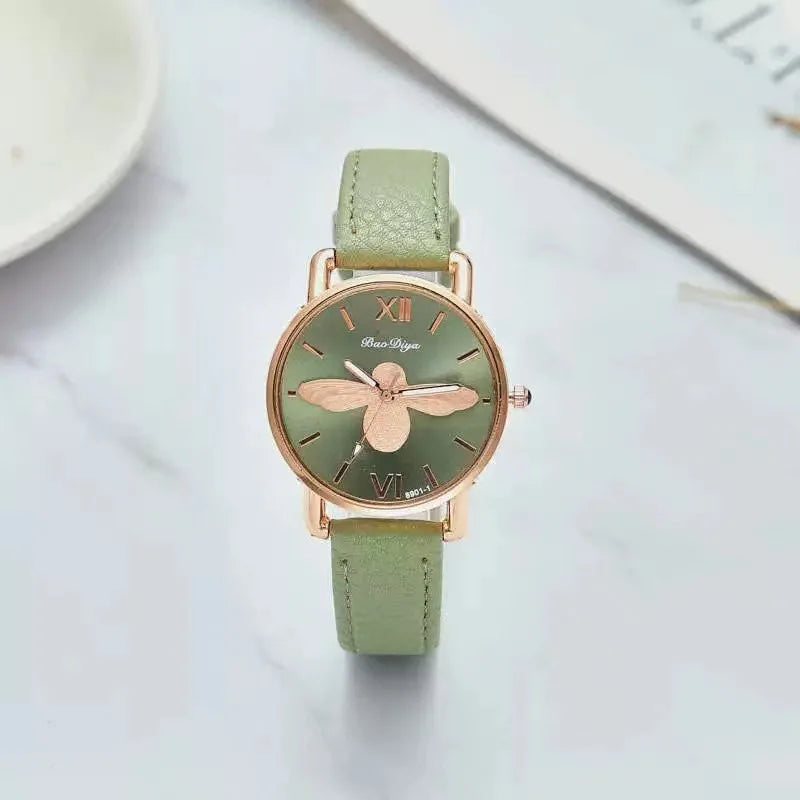 Simple Cute Womens Watches Ladies Fashion Bee Watch New Simple Casual Womens Analog WristWatch Bracelet Gift Relogios Feminino
