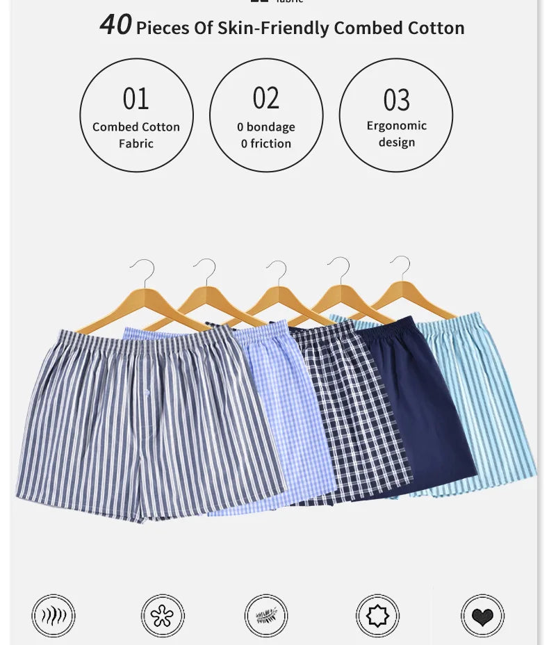 Cotton Men's Boxer Shorts, Summer Men's Comfort Shorts, Men's Breathable Underwear, Soft Shorts, Home Shorts, Special 3pcs Set
