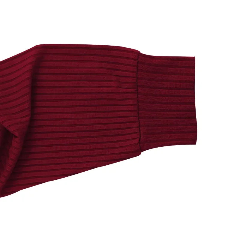 Men's Autumn  Classic Casual  Elastic Pit Strip Polo ShirtAmerican  Lapel Button-up Long-Sleeved T-shirt