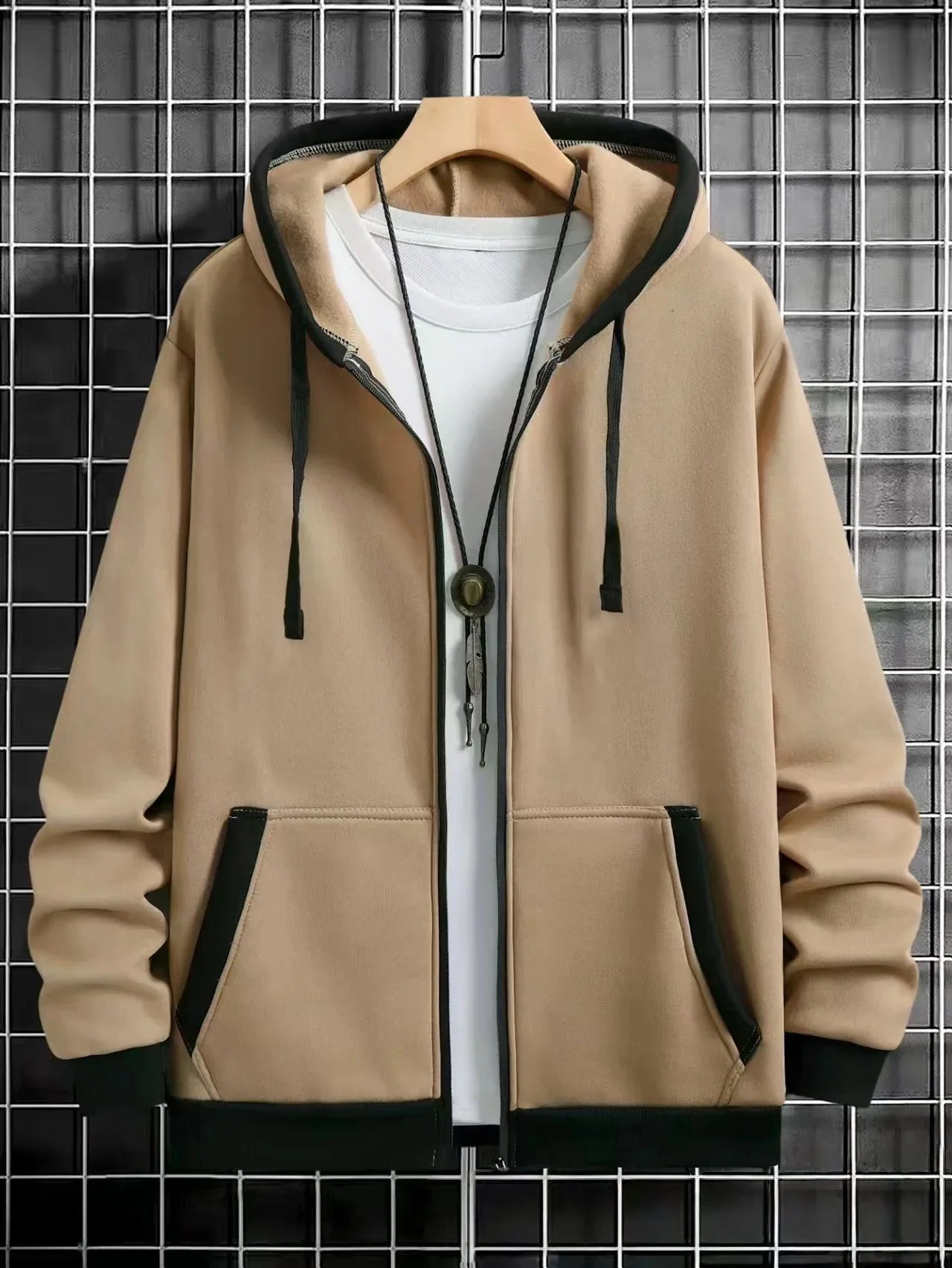 Thickened Men's Hooded Zipper Cardigan Casual Outerwear Fashionable Sweatshirt Autumn Winter New Arrival Cross-Border Style