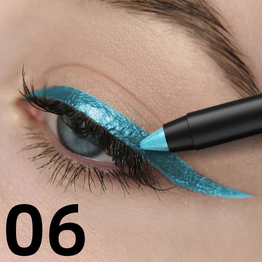 10-color 1pc colorful eyeliner pen,high pigmented waterproof  pearly shimmer metallic smokey punk gothic style eyeliner makeup