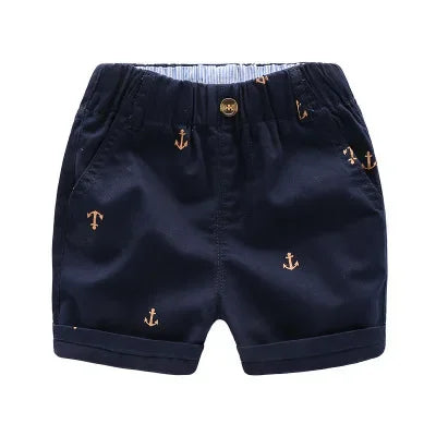 2-9 Years Children Shorts Toddler Kids Short Pant Summer Cotton Anchor Boys Beach Shorts  Leisure Capris  Baby Clothing  KF553