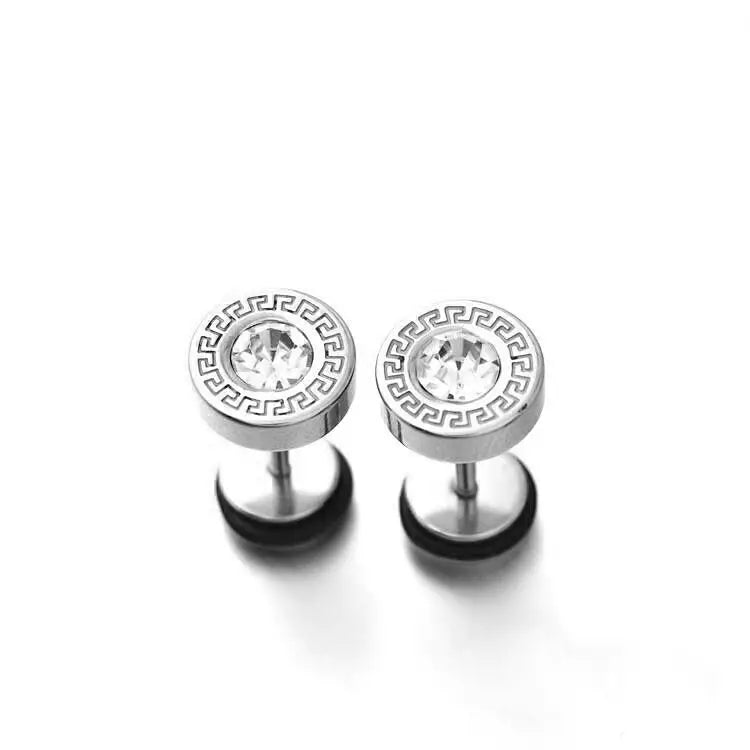 Vintage Unisex Stud Earrings Men Ear Piercing Stud Earrings Funny Punk Male Female Earings Fashion Stainless Steel Earring