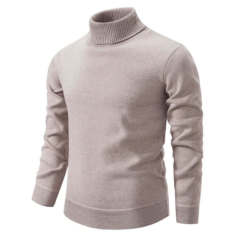 New Winter Turtleneck Sweater Thick Mens Casual Pullover Sweaters Solid Color Quality Warm Slim Turtleneck Sweaters Pullover Men