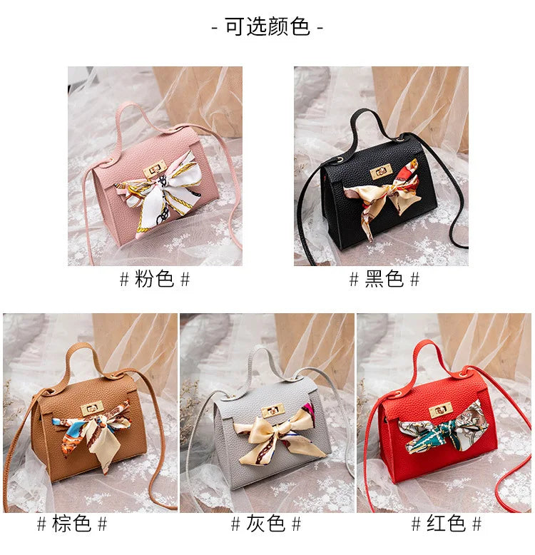 2024 New Women Ribbon PU Leather Bow Decor Mini Flap Hangbag Ladies Fashion Wallet Shoulder Messenger Crossbody Bag Totes Wallet