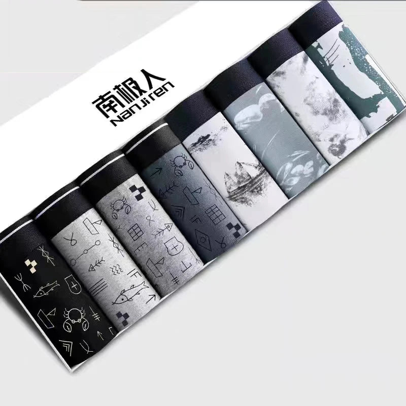 Men Underwear Boxer Shorts Men'S Panties Soft Middle 100% Cotton Male Underpants Man Sexy Boxer Pants Shortsplus Size 8pcs