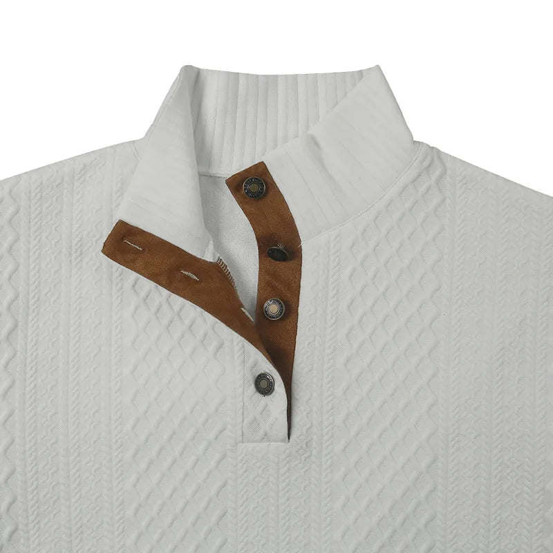 2024 cross-border hot-selling autumn and winter men's casual stand-up collar long-sleeved jacquard knitted pullover sweater