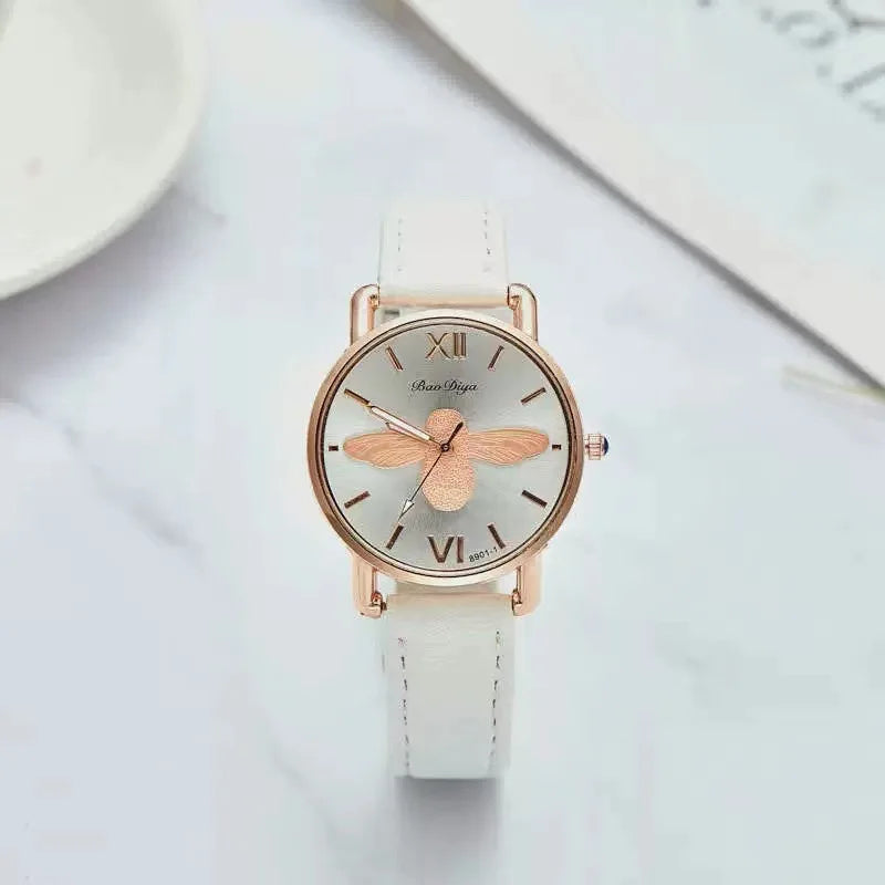 Simple Cute Womens Watches Ladies Fashion Bee Watch New Simple Casual Womens Analog WristWatch Bracelet Gift Relogios Feminino
