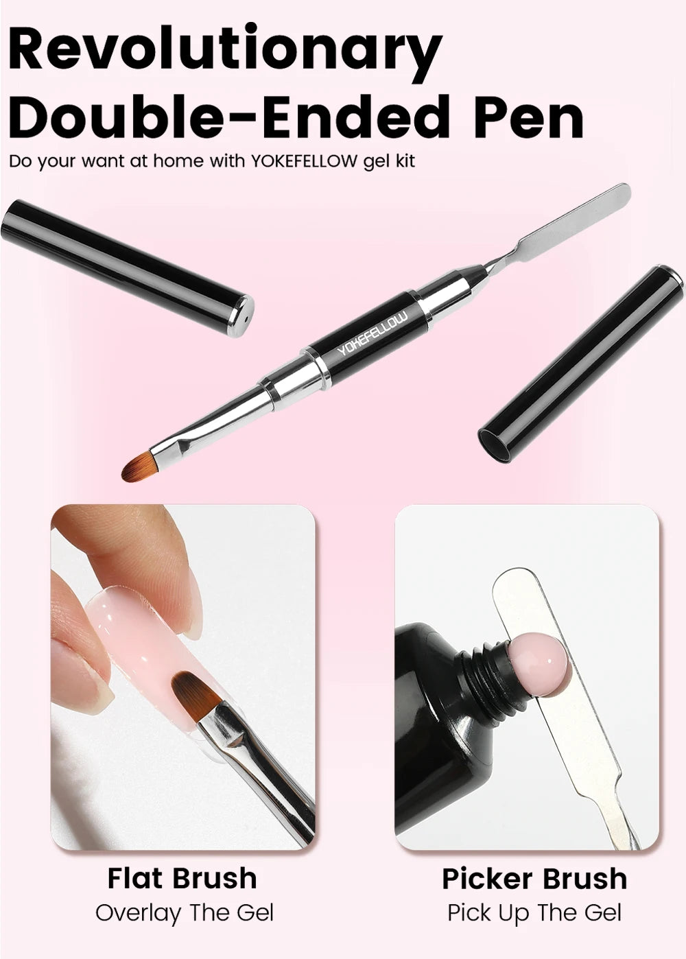 YOKEFELLOW 15g Jelly Extension Gel Nail Polish Nude Pink Clear Building Construct Extend Gel Soak Off UV LED Acrylic Gel Varnish