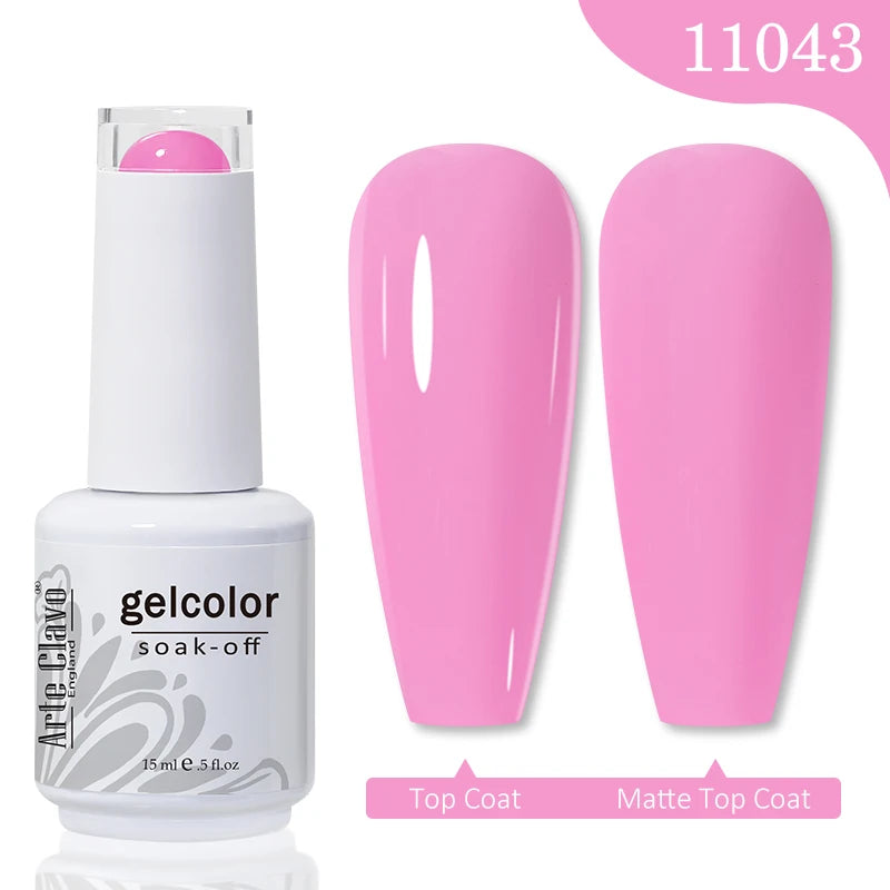 Arte Clavo 15ml Rose Red Pink Color Gel Nail Polish Autumn Winter Hot Sale Long Lasting Soak Off For Manicure Nail Art Gel