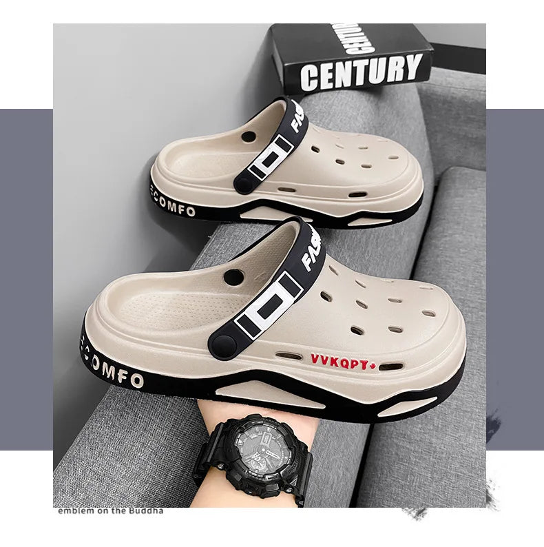 Summer Men Sandals Light EVA Men's Casual Shoes Platform Hole Shoes Clogs Men Home Garden Outdoor Male Beach Slippers Big Size