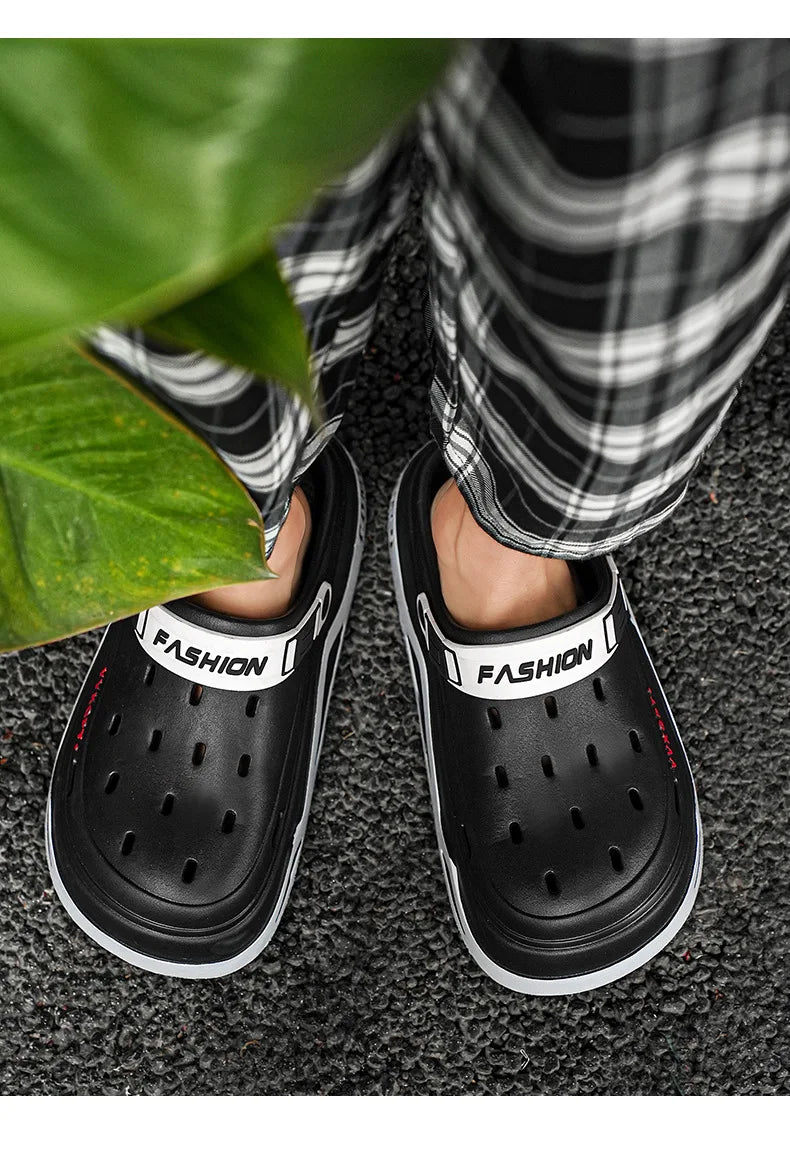 Summer Men Sandals Light EVA Men's Casual Shoes Platform Hole Shoes Clogs Men Home Garden Outdoor Male Beach Slippers Big Size