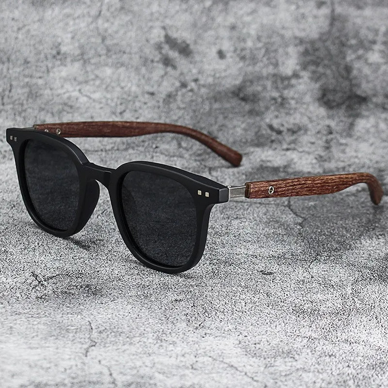 New Men Vintage Wooden Frame Sunglasses Classic Men's Sunglasses Polarized UV Protection Driving Eyewear Outdoor Shades Goggles