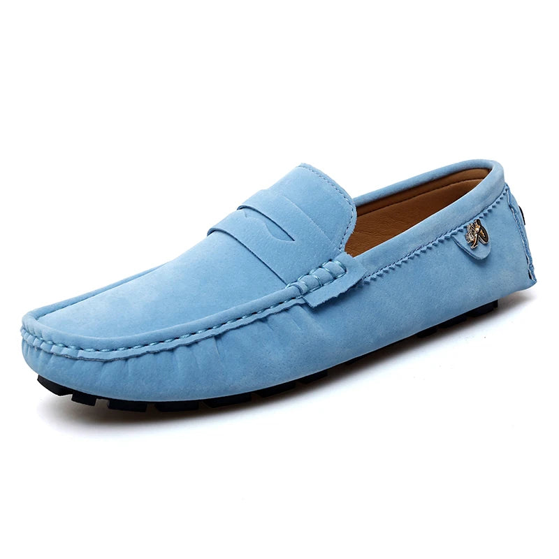 Suede Leather Penny Peas Loafers Men Women Boys Driving Shoes Big Size 35-48 Moccasins Slip on Flats Designer Mens Loafers Pink