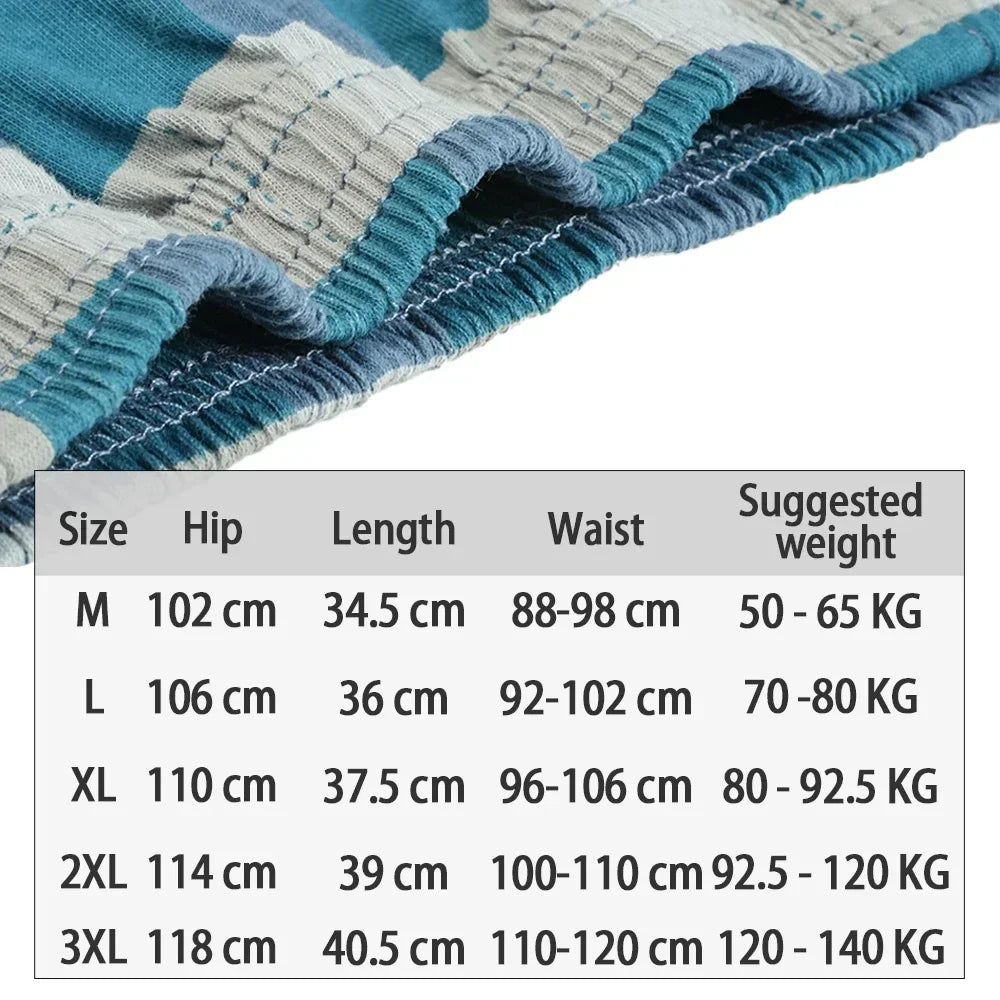 2024 Men's 100% Cotton Boxer Shorts Foreskin Underwear High Waist Big Underpants Casual Plaid Plus Size Aro Alo Allo Pants M-3XL