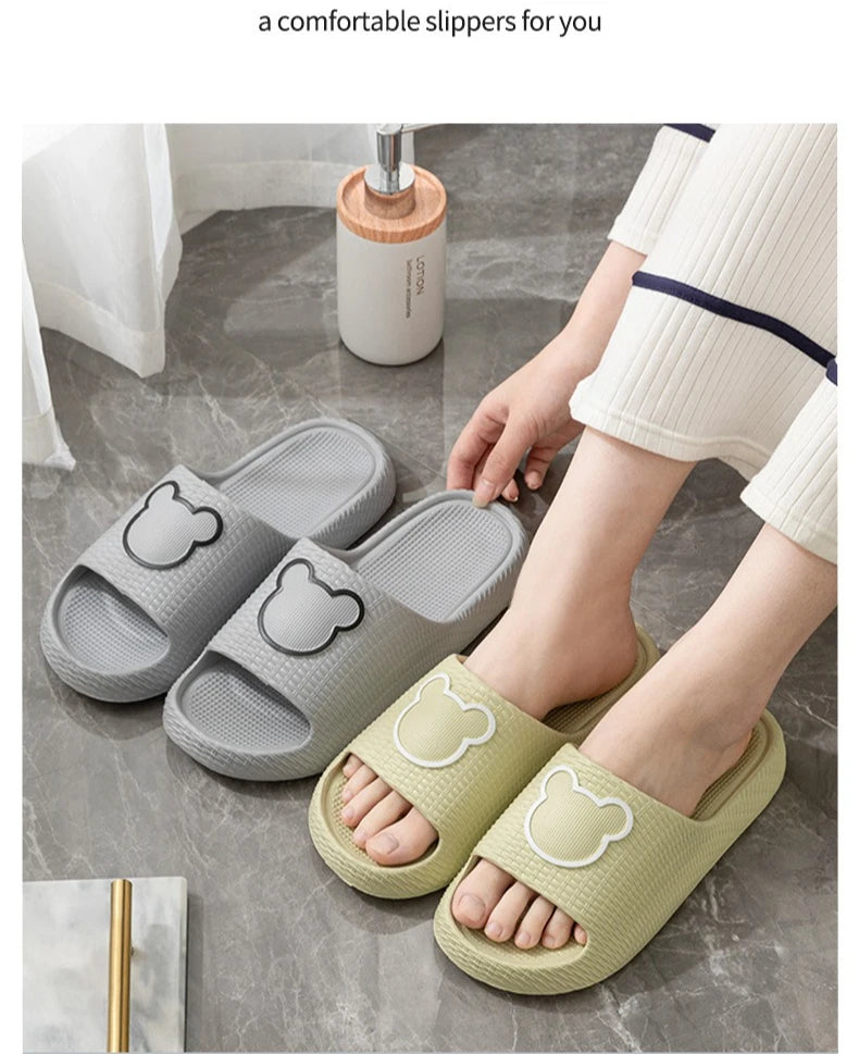 Home Cloud Slipper Men Cartoon Bear Sandal Flip Flop Beach House Shoe Platform Female Woman Slides Ladies Outdoor Rubber Sneaker