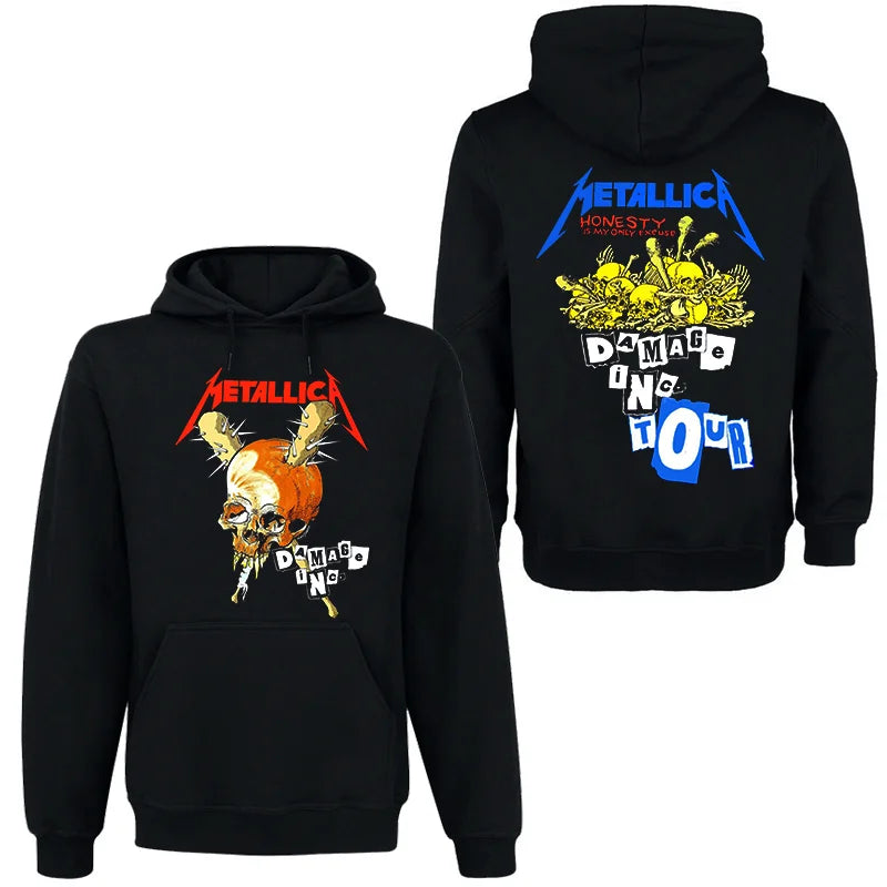 METALLICA Band Rock Dark Wind Hoodie Men's Street Hip Hop Top Comfortable Hooded Sweater Fall_Winter Personality Men's Clothing