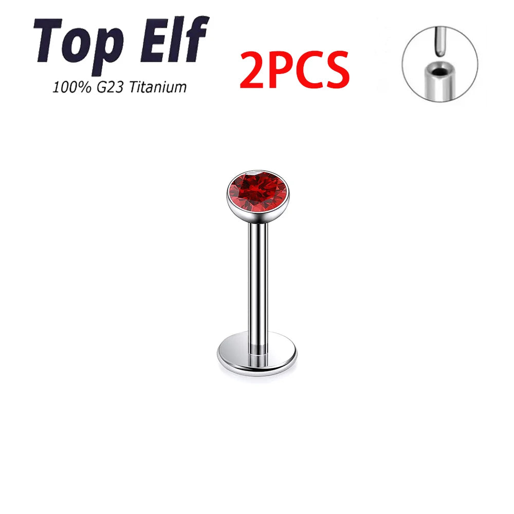 Wholesale 2/10pcs G23 ASTM F136 Titanium Top Exquisite Zircon Insertion Earrings Nose Nails Lip Nails Body Piercing Jewelry