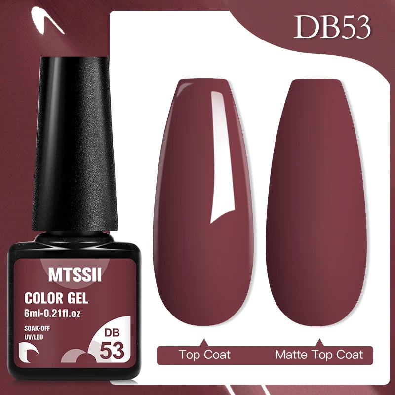 Mtssii 6ML Chocolate Color Gel Nail Polish Brown Semi Permanent UV Gel Autumn Winter Popular Soak Off Nail Art Gel Varnishes