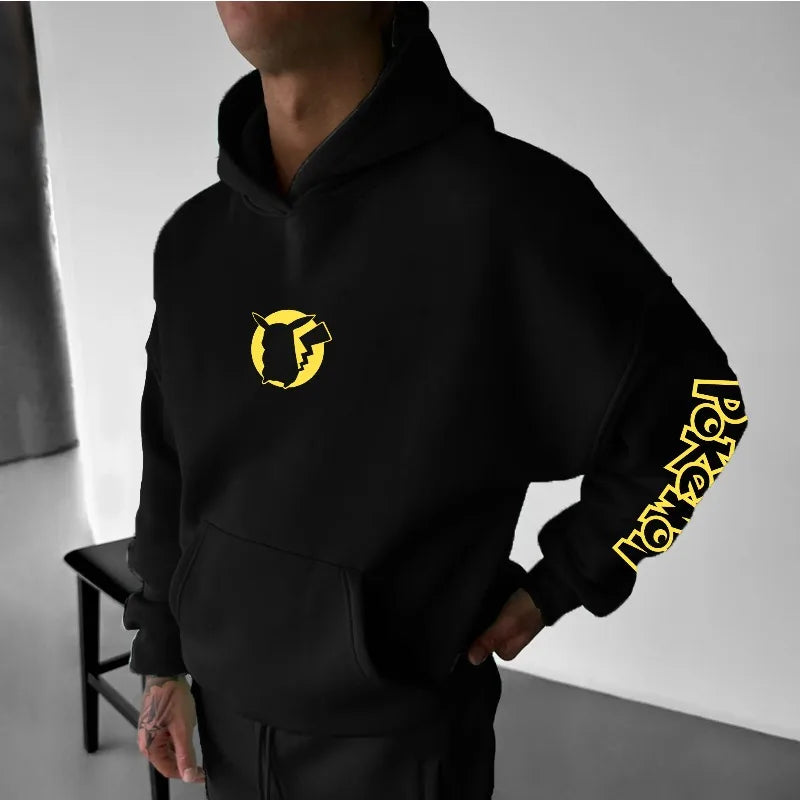 2025 Anime Pokémon Pikachu Front and Rear Printed Hoodie Top Men's and Women's Autumn/winter New Harajuku Casual Trendy Sweater