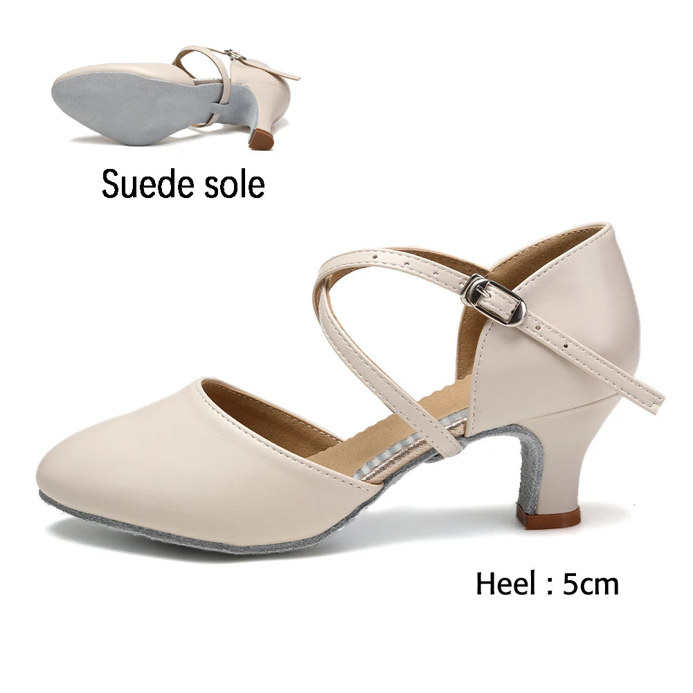 DKZSYIM Women Dance Shoes Latin Party Tango Jazz Elegant Dancing Shoes Lace-up Suede Sole Closed Toe Microfiber Leather 7 Colors