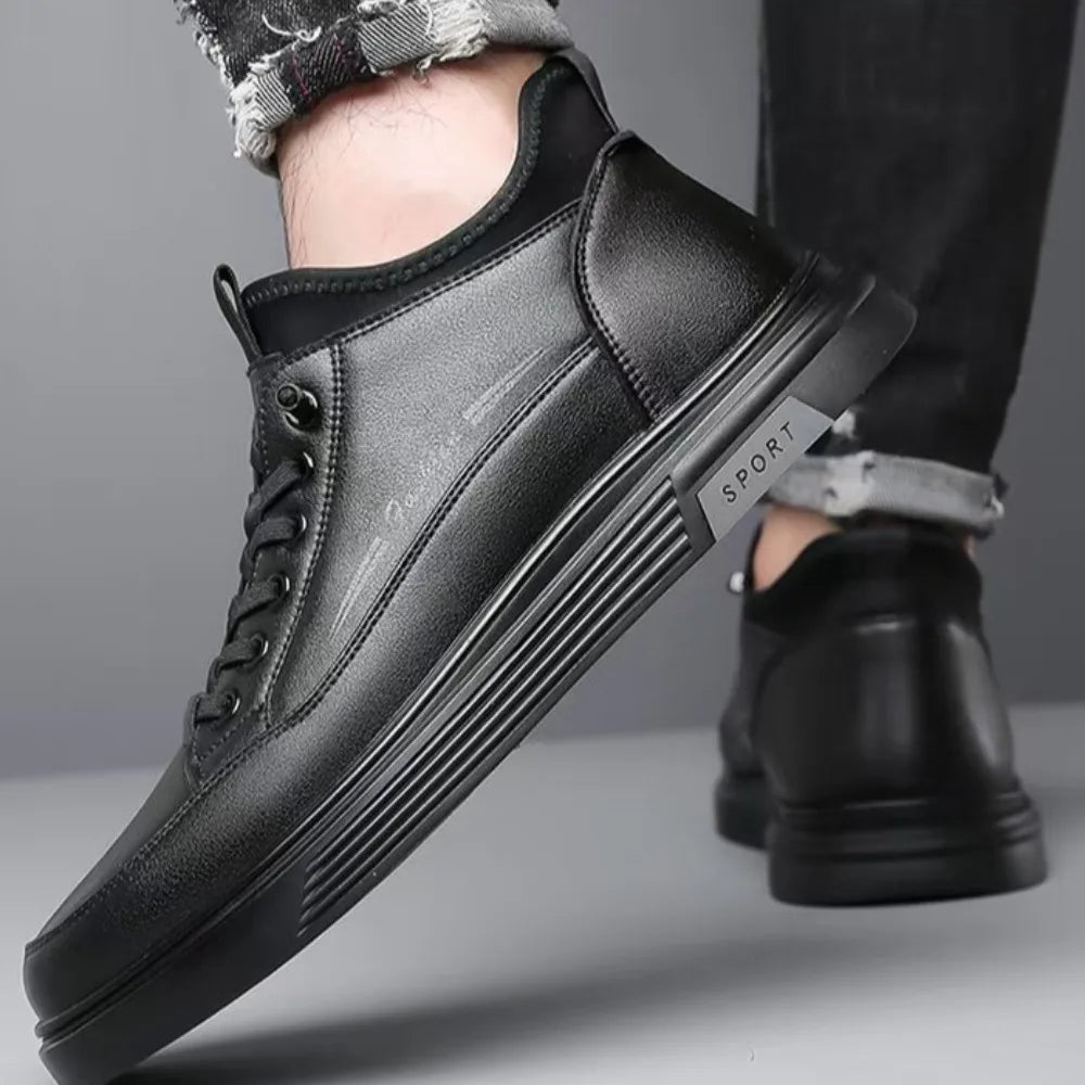 Men's Black Casual Sports Shoes 2025 High-quality Leather Shoes, Breathable Business Shoes, Soft Soled Loafers zapatos casuales