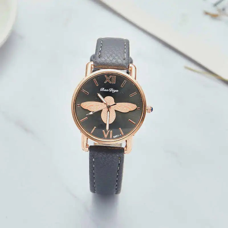 Simple Cute Womens Watches Ladies Fashion Bee Watch New Simple Casual Womens Analog WristWatch Bracelet Gift Relogios Feminino
