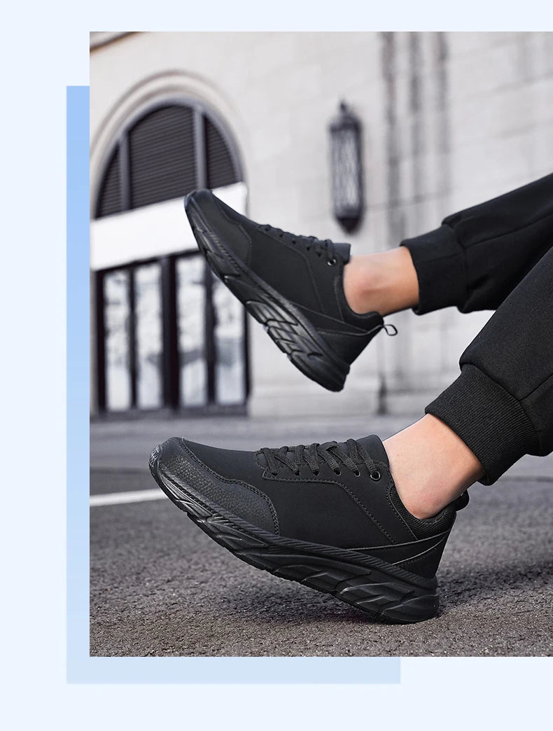 Autumn Men Sneakers Thick Soled Casual Shoes Men Cushioning Sports Shoes Outdoor Waterproof Walking Shoes Plus Size 39-48